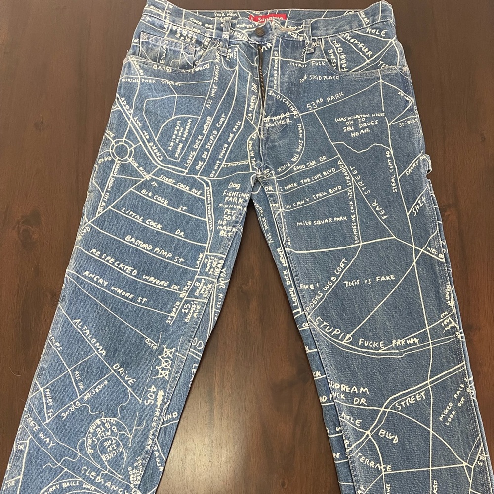 Supreme Gonz Map Denim Painter Pant Size 30